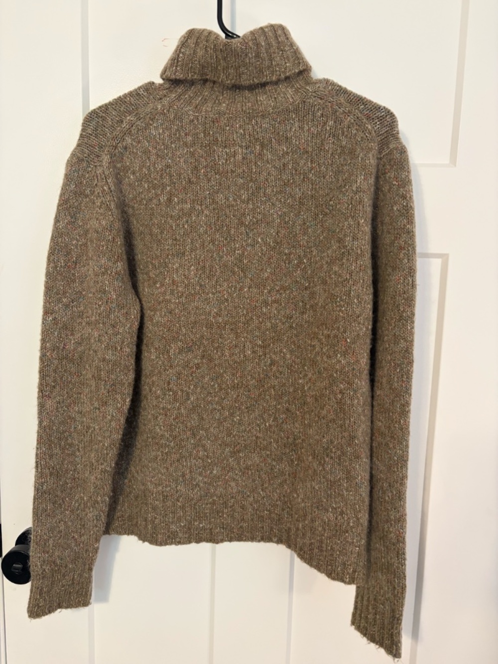 VTG Y2K LL Bean Marled Turtleneck Sweater Womens Large Brown Flecked Wool Blend - Picture 6 of 10